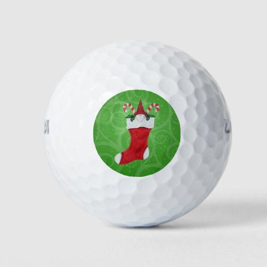 Gnome mit weißen Bart-Süßleinen im Strumpf Golfball (Vorderseite)