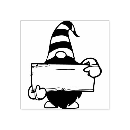 Gnome mit Zeichen Gummistempel (Prägung)