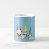 Gnome Monogram Whimsical Watercolor Blau Kaffeetasse (Mittel)