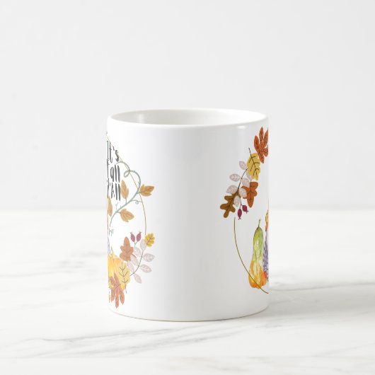 Gnome mug with pumpkins squash and fall leaves kaffeetasse (Mittel)