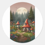 Gnome & Mushroom Magic Runder Aufkleber (Vorderseite)