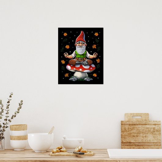 Gnome Mushroom-Meditation Poster (Küche)