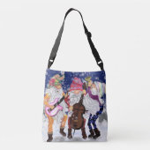 Gnome Music Band Christmas Crossbody Bag Tragetaschen Mit Langen Trägern (Rückseite)
