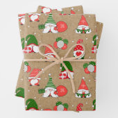 Gnome-Muster Weihnachten Weihnachten Weihnachten Geschenkpapier Set (Beispiel)