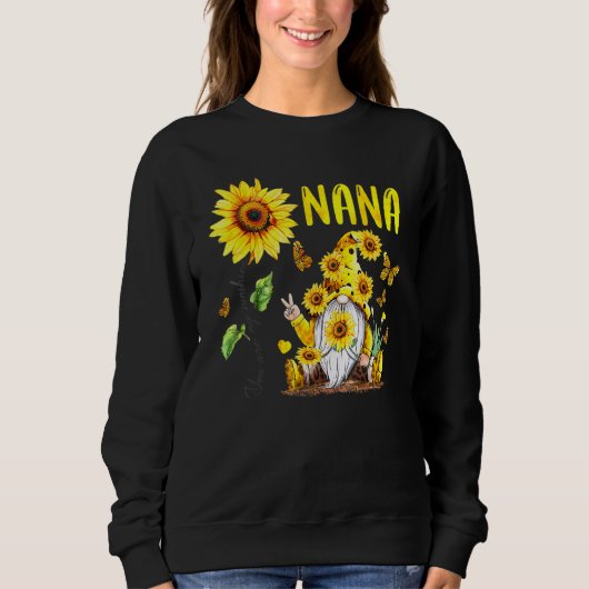 Gnome Nanna Sunflower Liebe Sweatshirt (Vorderseite)