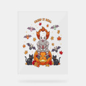 Gnome Niedlich Pumpkin Halloween Acrylschild (Vorderseite)