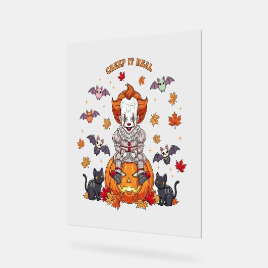 Gnome Niedlich Pumpkin Halloween Acrylschild (Winkel)