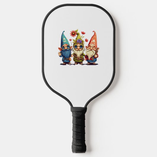 Gnome Niedliche und lustige gnome Hippie Sonnenblu Pickleball Schläger (Vorderseite)