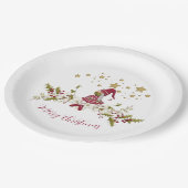 Gnome Nordic Red Green Gold Stars Pappteller (Schrägansicht)