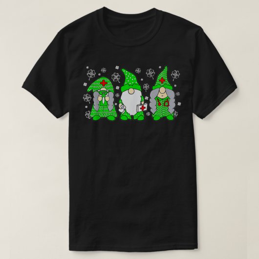 Gnome Nurses Saint Pattys Scrub Nurse St Patricks T-Shirt (Design vorne)
