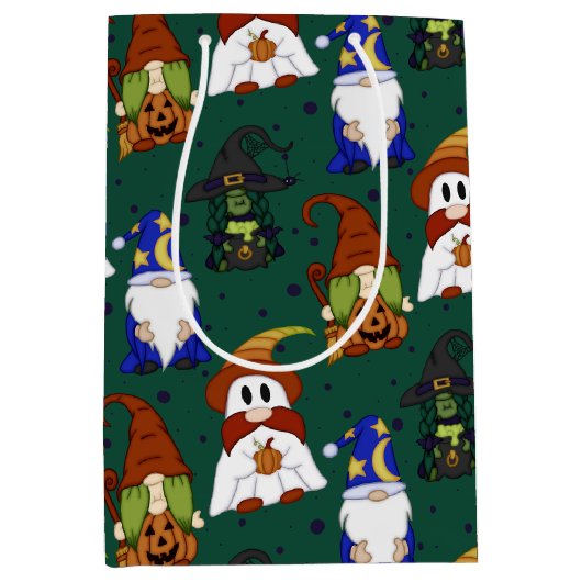 Gnome-o-Ween (Mittel) Geschenktasche Mittlere Geschenktüte (Vorderseite)