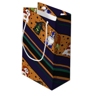 Gnome-o-Ween Streifen (Mittel) Geschenktasche Kleine Geschenktüte
