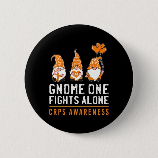 Gnome One Fights Allein Rsd Crps Awareness Orange Button (Vorderseite)