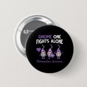 Gnome One Fights Allone Fibromyalgie Awareness Mon Button (Vorne & Hinten)