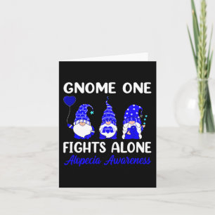 Gnome One Fights Alone Blue Ribbon Alopecia Awaren Karte