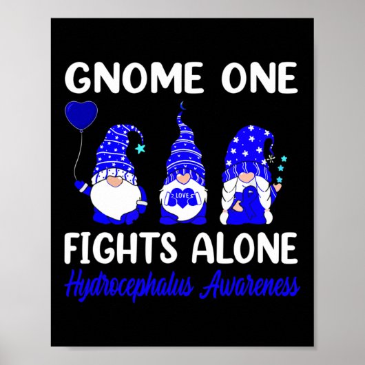 Gnome One Fights Alone Blue Ribbon Hydrocephalus A Poster (Vorne)