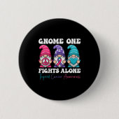 Gnome One Fights Alone - Christmas Thyroid Cancer Button (Vorderseite)