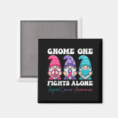 Gnome One Fights Alone - Christmas Thyroid Cancer Magnet (Vorderseite/Rückseite)