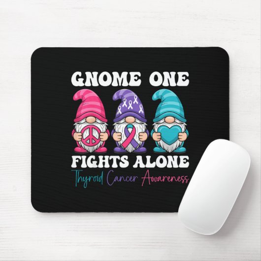 Gnome One Fights Alone - Christmas Thyroid Cancer Mousepad (Mit Mouse)