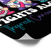 Gnome One Fights Alone - Christmas Thyroid Cancer Poster (Ecke)