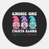Gnome One Fights Alone - Christmas Thyroid Cancer Runder Aufkleber (Vorderseite)