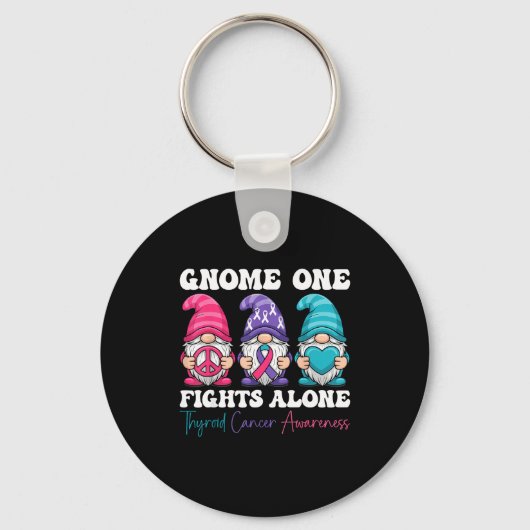 Gnome One Fights Alone - Christmas Thyroid Cancer Schlüsselanhänger (Vorderseite)