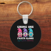 Gnome One Fights Alone - Christmas Thyroid Cancer Schlüsselanhänger (Vorderseite)