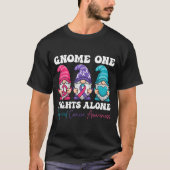 Gnome One Fights Alone - Christmas Thyroid Cancer T-Shirt (Vorderseite)