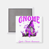 Gnome One Fights Alone Cystic Fibrosis Awareness Magnet (Vorderseite/Rückseite)