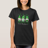 Gnome One Fights Alone Green Ribbon Pumpkin Cerebr T-Shirt (Vorderseite)