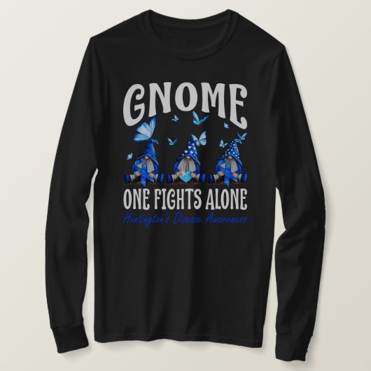 Gnome One Fights Alone Huntington's Disease Awaren T-Shirt (Design vorne)
