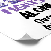 Gnome One Fights Alone Purple Ribbon Überdosis-Bew Poster (Ecke)