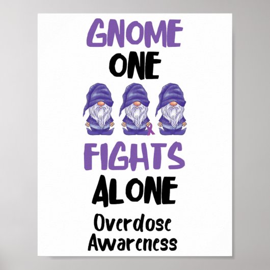 Gnome One Fights Alone Purple Ribbon Überdosis-Bew Poster (Vorne)