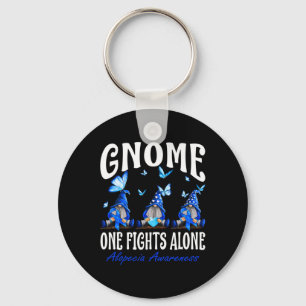 Gnome One kämpft allein Alopezie Bewusstsein 1 Schlüsselanhänger