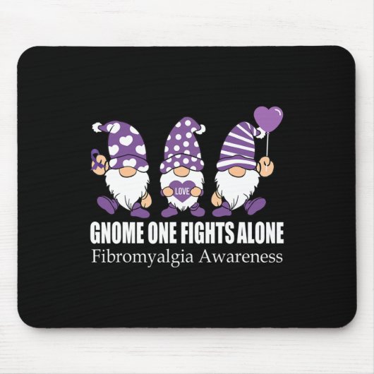 Gnome One kämpft allein Fibromyalgie Bewusstseinsw Mousepad (Vorne)