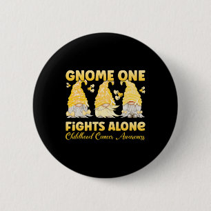 Gnome One kämpft allein Gold Kindheitskrebs bewuss Button