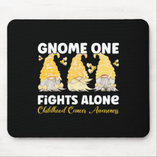 Gnome One kämpft allein Gold Kindheitskrebs-Bewuss Mousepad