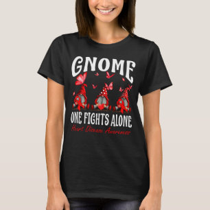 Gnome One kämpft allein Herzkrankheit-Bewusstsein T-Shirt