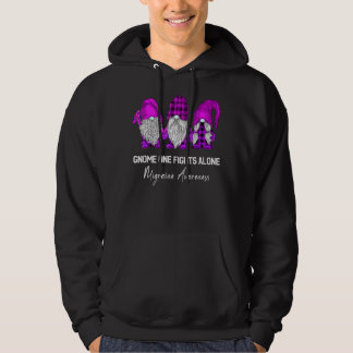 Gnome One kämpft allein Migräne Bewusstsein Lila Hoodie