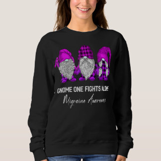Gnome One kämpft allein Migräne Bewusstsein Lila Sweatshirt