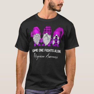 Gnome One kämpft allein Migräne Bewusstsein Lila T-Shirt