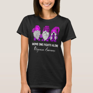 Gnome One kämpft allein Migräne Bewusstsein Lila T-Shirt