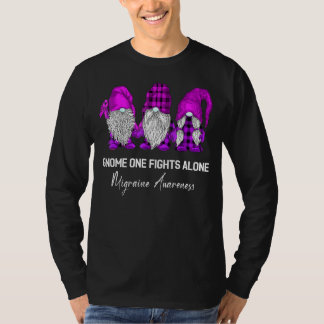 Gnome One kämpft allein Migräne Bewusstsein Lila T-Shirt