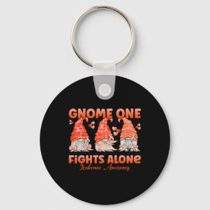 Gnome One kämpft allein Orange Leukämie Bewusstsei Schlüsselanhänger
