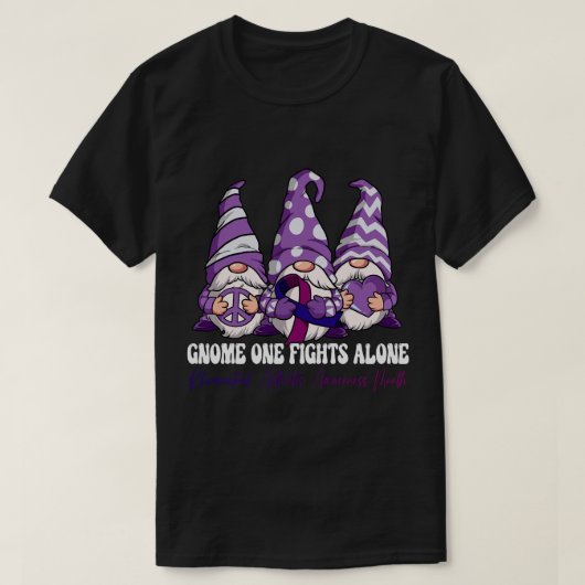 Gnome One kämpft allein Rheumatoide Arthritis Awar T-Shirt (Design vorne)