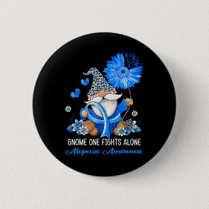 Gnome One kämpft allein Ribbon Alopezie Bewusstsei Button