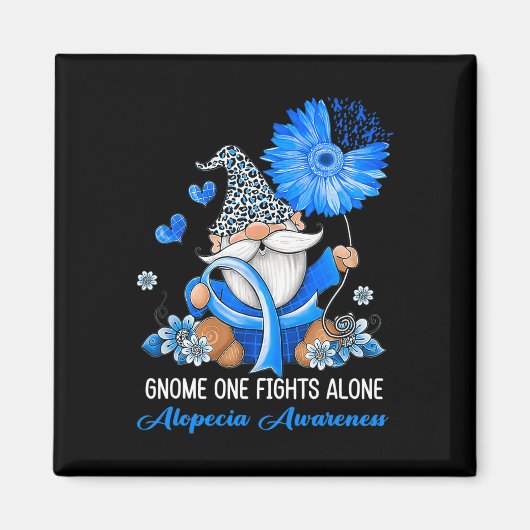 Gnome One kämpft allein Ribbon Alopezie Bewusstsei Magnet (Vorne)