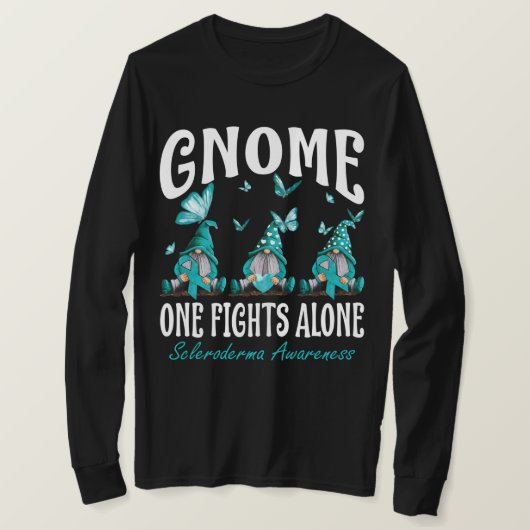 Gnome One kämpft allein Sklerodermie Bewusstsein T-Shirt (Design vorne)