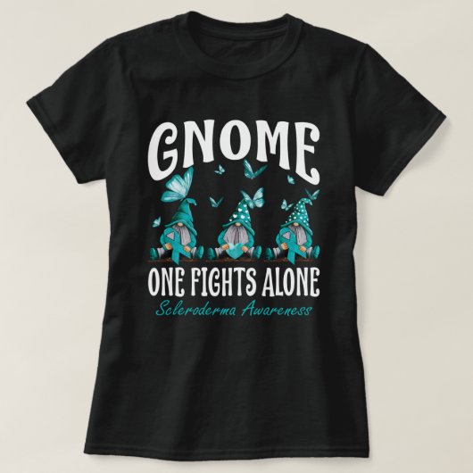 Gnome One kämpft allein Sklerodermie Bewusstsein T-Shirt (Design vorne)
