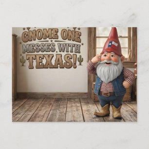 "Gnome One Vermasselt Texas" Werkstatt Postkarte